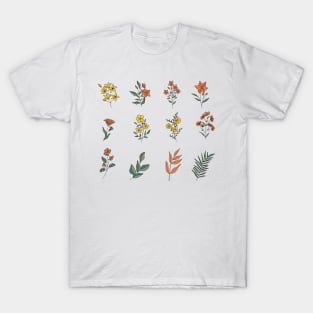 Boho aesthetic minimalism wild flowers T-Shirt